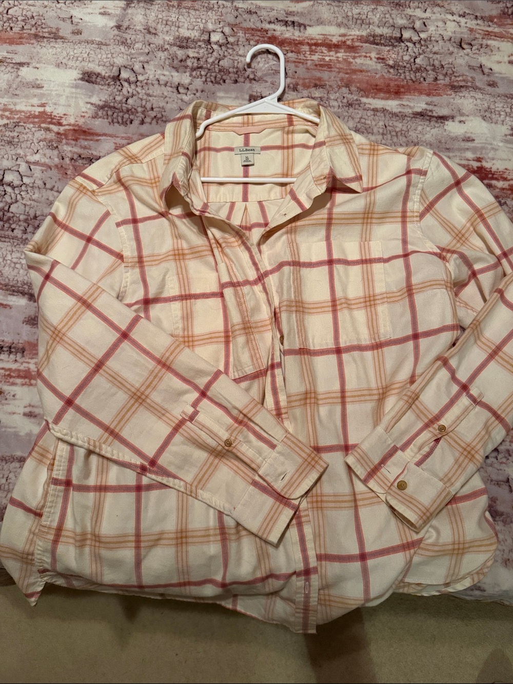 Women’s L.L. Bean XL plaid button up shirt